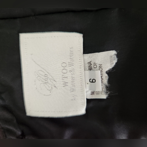 Wtoo by Watters & Watters Black Satin Dress Strapless Ruched Long Size 6 - Picture 3 of 3